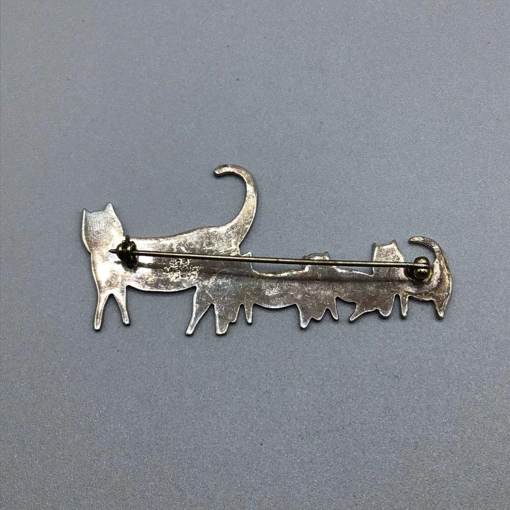 Animal Jewelry Fashion Cute Cat Family Brooch Minimalist Silver Vintage Animal Pin Gold Jewelry Cat Brooch Scarves