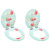 Day and Night - Day and Night Toilet Seats Lid Soft Close 2 Pcs MDF Flamingo Design