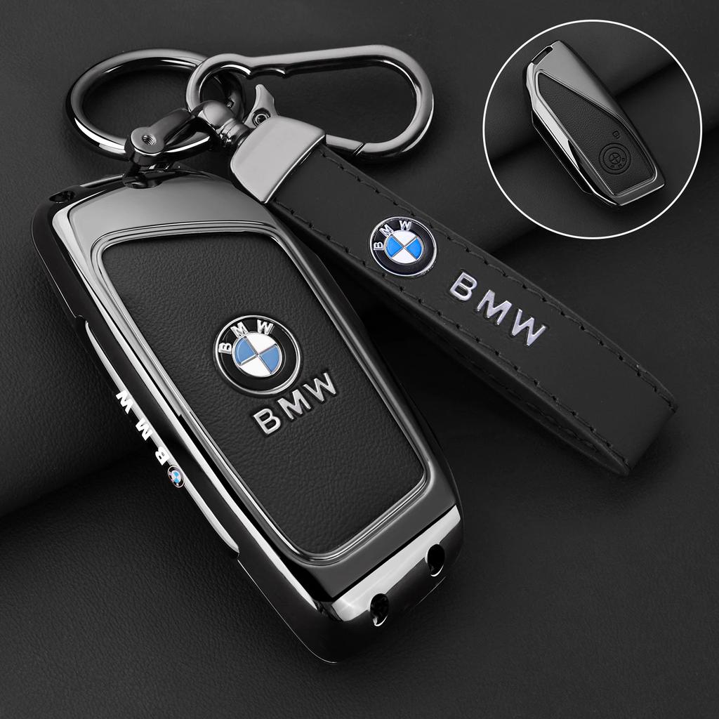 Hot 2025 Zinc Alloy Leather Car Key Case Fob Cover Shell for BMW Series 7 735i 740Li X7 X1 U11 2023 I7 G07 LCI XM 2024 2025 Acce