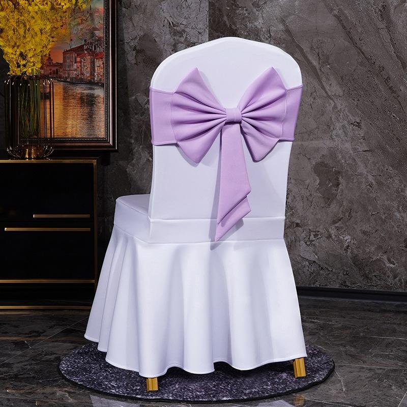 10PCS Thicken Spandex Chair Cover Band Ribbons Chair Tie Backs for Party Banquet Decor Wedding Decoration Knot Chair Bow Sashes