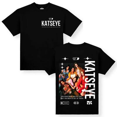K Pop Tops Katseye Merch Ilustración Táctil Rock and Roll Hip-hop Rap Top High Street Deportivo Casual Camiseta Hombre Mujer Pareja