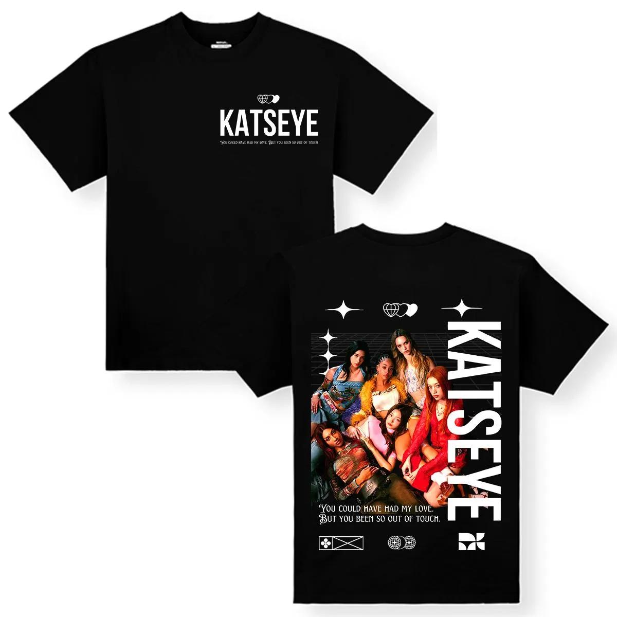 

K Pop Топы Katseye Мерч Иллюстрация в стиле тач Рок-н-ролл Хип-хоп Рэп Топ Уличный Спортивный Повседневный Футболка Мужская Женская Парная S