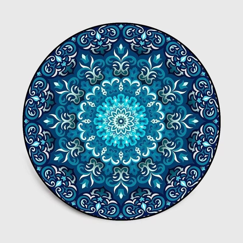 Bohemia Mandala Round Carpet Living Room Geometric Ethnic Flowers Circle Rug Bedroom  Anti-slip Vintage Floor Mat Home Decor