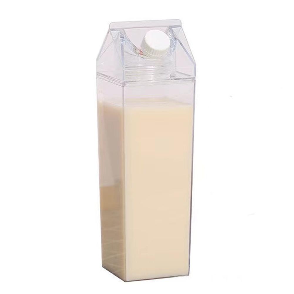 Box Juice Tea Transparent Plastic Milk Carton Water Bottle Portable PS Clear Plastic Leakage Lightweight Milk Cup