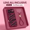 Colorful Stripe Printed With Strap Phone Case For iPhone 17 Pro Max Air 16e 16 15 14 Pro Max 13 12 Pro Shockproof Soft TPU Cover