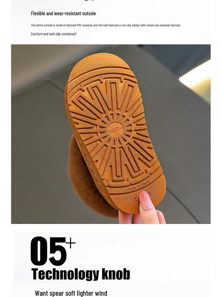 Autumn/Winter Kids Cartoon Snow Boots & Non-slip Indoor Warm Slippers for Boys.