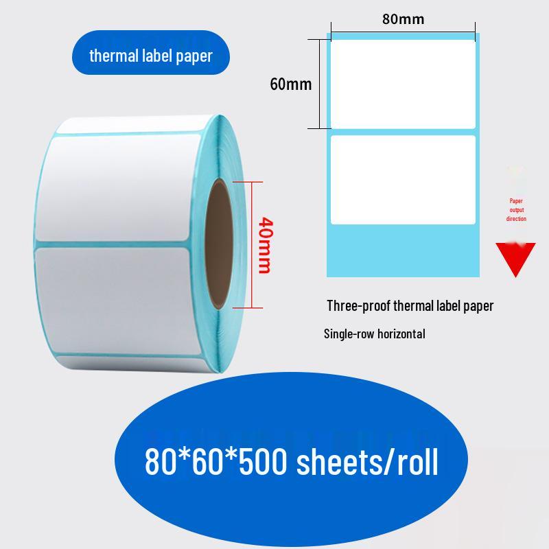 Durable Self-Adhesive Thermal Label Paper for Electronic Scales - Barcode Stickers (Sizes: 80x60, 50x40, 30)