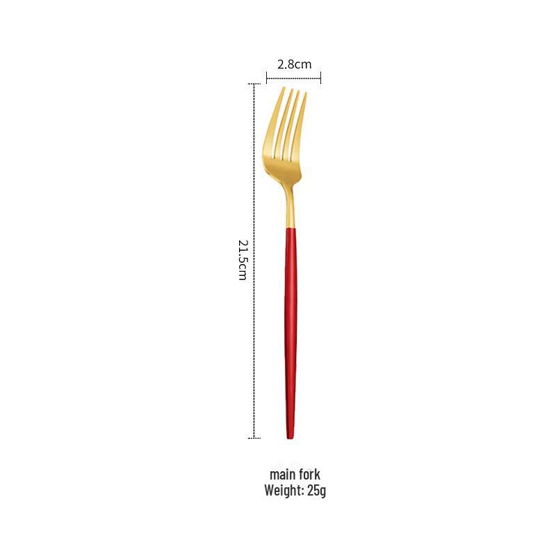 Portuguese Stainless Steel Cutlery Set: Knife, Fork, Spoon, and Steak Knife - Western Style, 4 Pieces