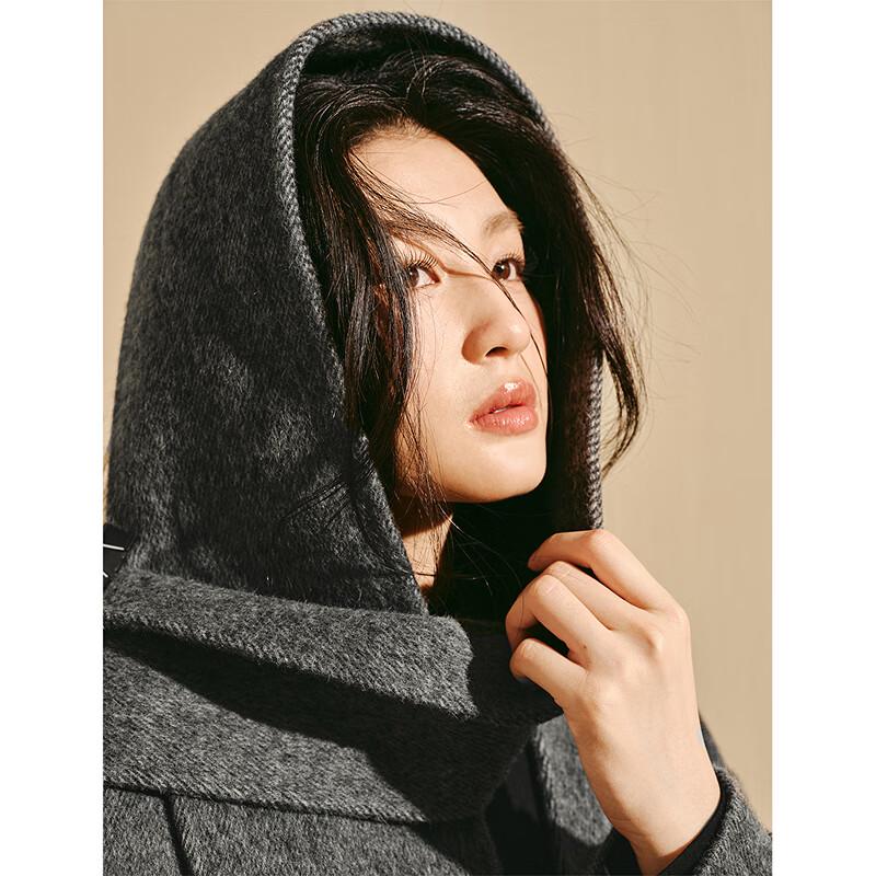 INMAN Women's Alpaca Silk Blend Double-Faced Wool Coat
