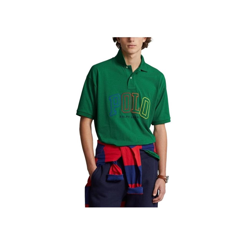 Polo Ralph Lauren Ss23 Letter Logo Embroidered Pullover Short Sleeve Polo Shirt Men Polo Shirts Green MNPOKNI1N822261-300