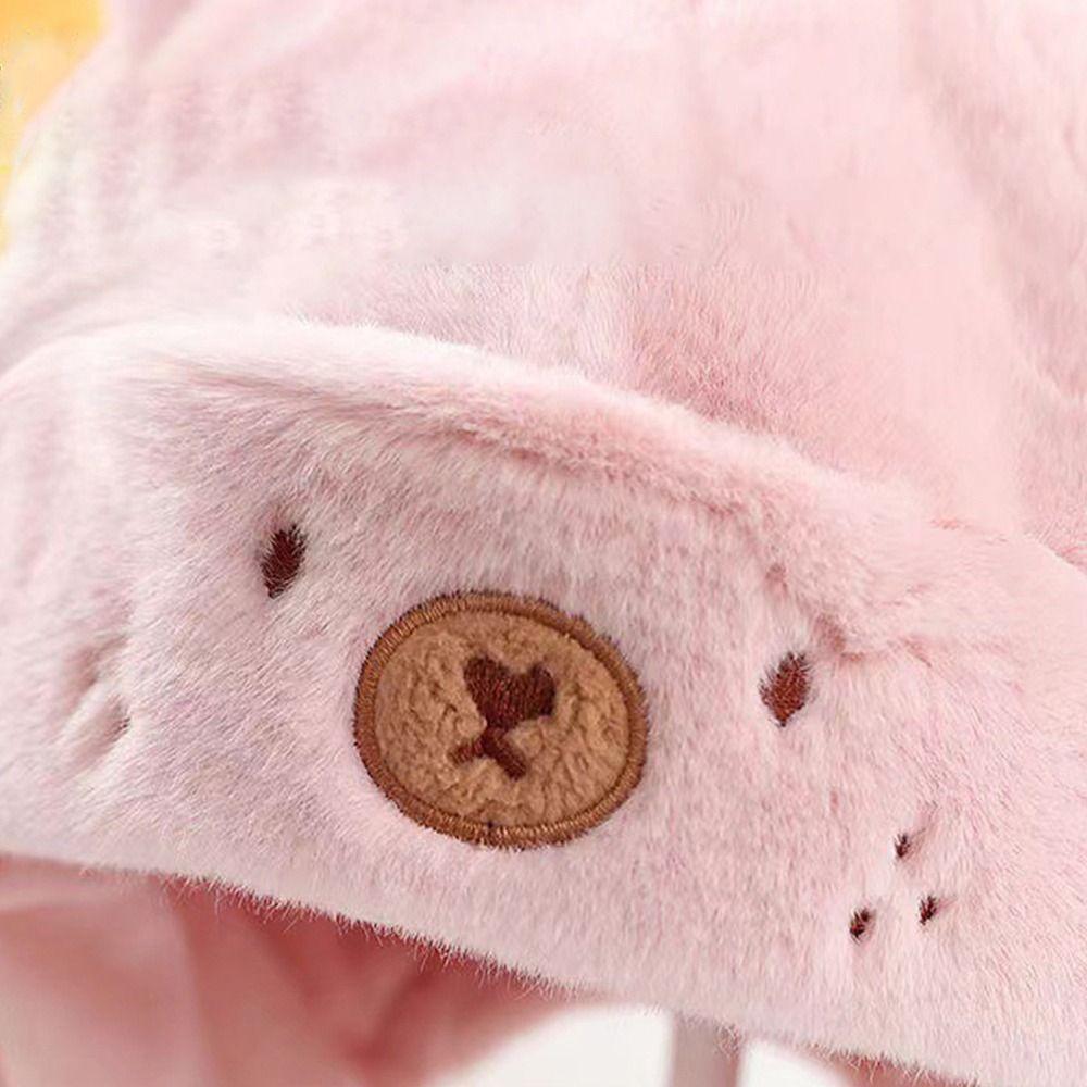 Baby Hat Infant Ears Protection Plush Bear Ear Boy Girl Cap Plush Beanie Hat Kids Earflap Baby Hat