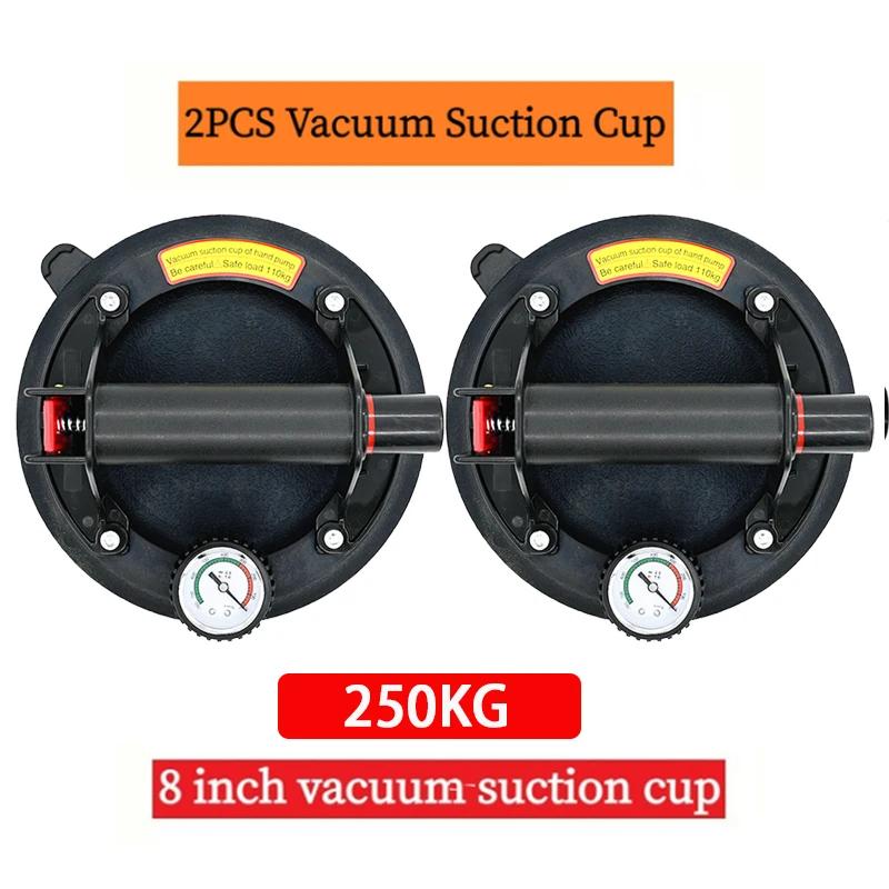 8 Inch 250KG Air Pump Vacuum Suction Cups Powerful Heavy-Duty Strong Hand Pump Sucker Lifted Magnets Handling Tools