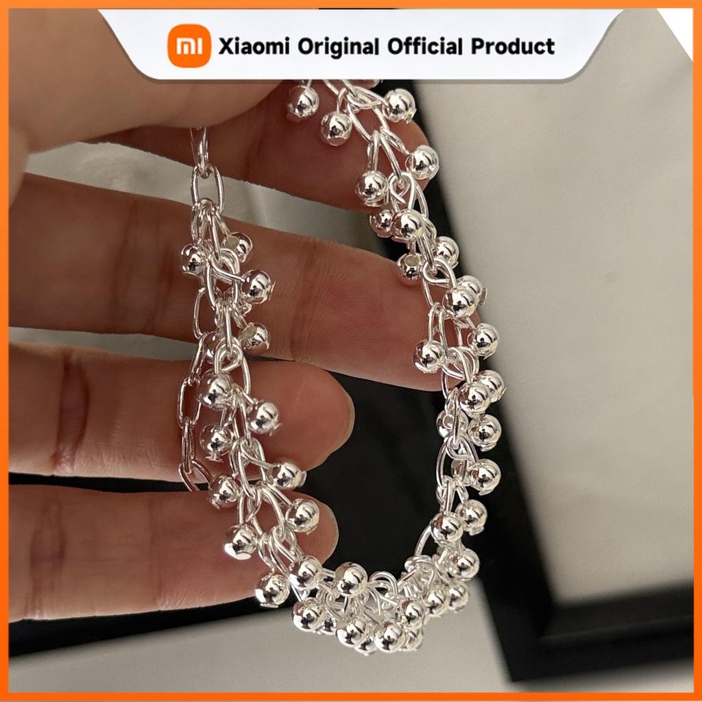 Xiaomi 100% Solid 925 Sterling Silver Metal Bracelet for Women Vintage Handmade Simple Mini Balls Bracelet Birthday Gift Party