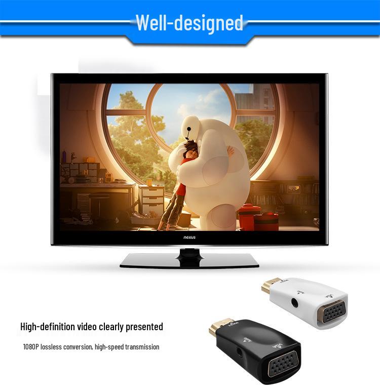 HDMI to VGA High-Definition Video Converter with Audio Adapter 1080P