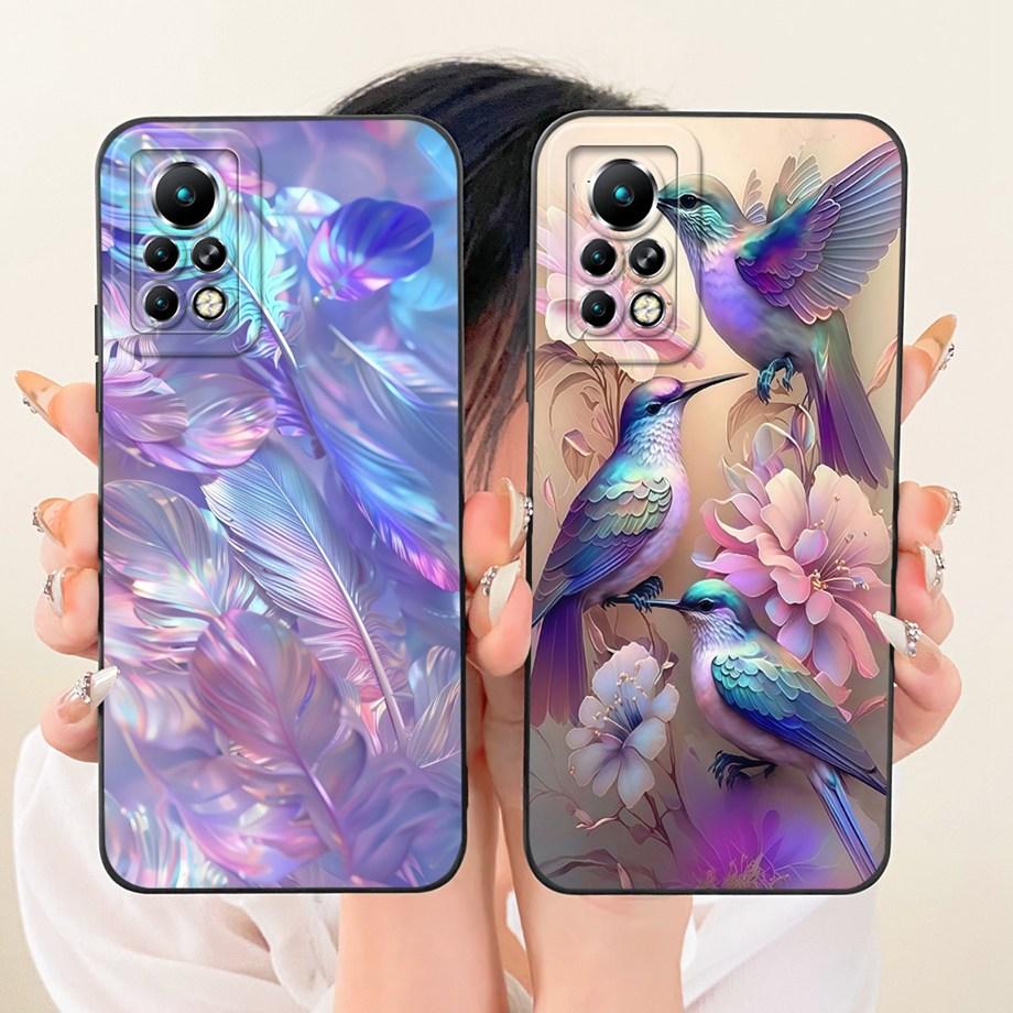 Fashion Painting Phone Case For Infinix Note 11 11s 11 Pro X697 X663 X698 Funda Soft Matte Silicone Bow Pattern Cartoon Cat Capa