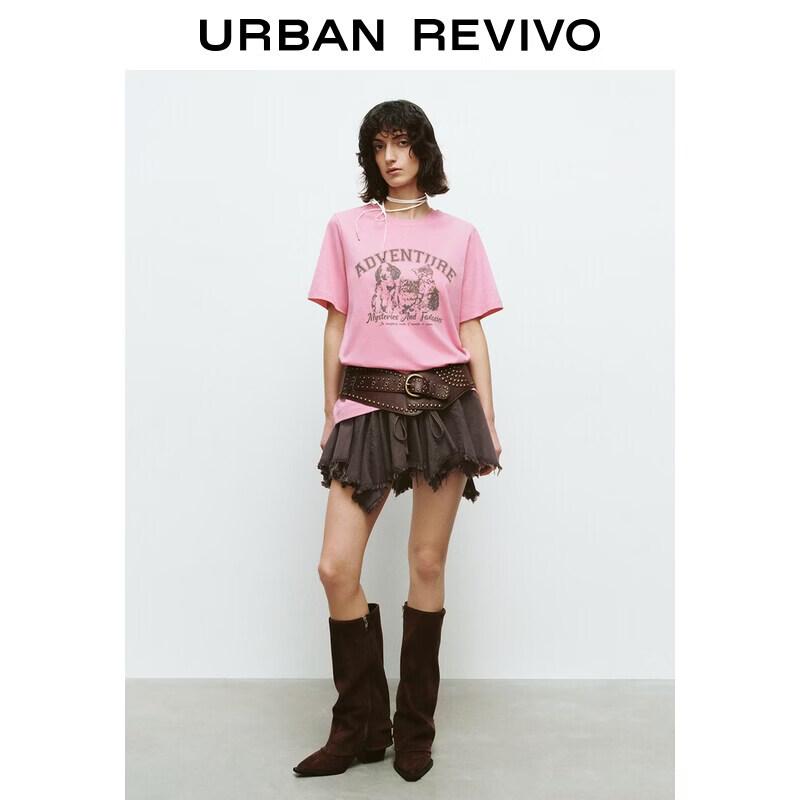 UR2026 Women s Fun Cat Print Loose Short-Sleeve T-Shirt S
