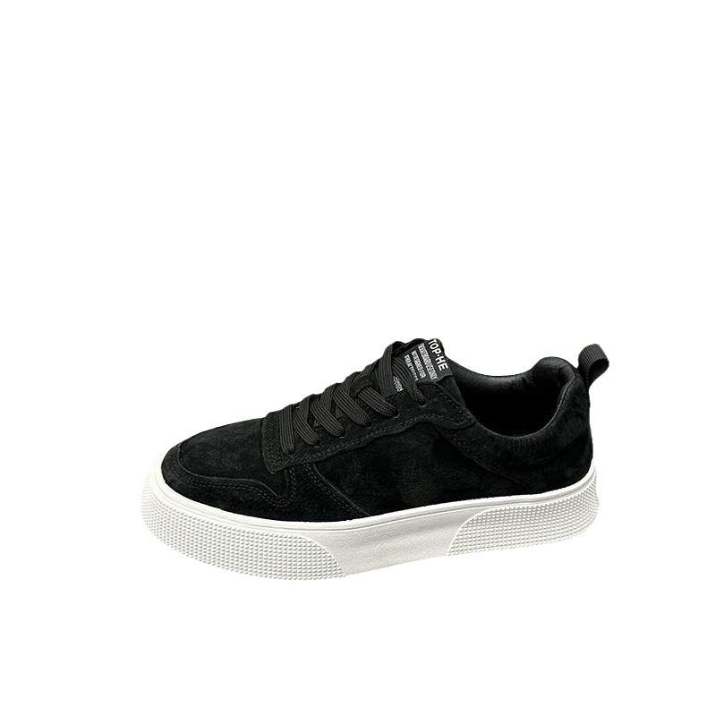 New Autumn and Winter Flip Fur Men's Shoes Trendy Versatile Lightweight Casual Sports Shoes Soft Sole Comfortable Board Shoes Men