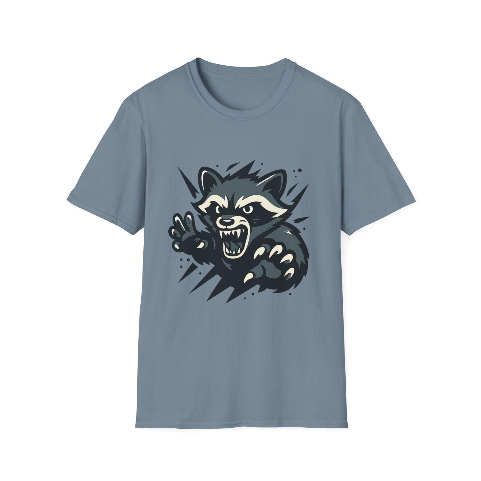 Unisex Softstyle T-Shirt Mens Womens Tees Top Rage Raccoon Claw Marks Urban Street Art Graphic Tee M