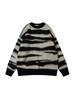American Retro Color Block Striped Oversized Sweater: Trendy Streetwear Knitwear for Couples