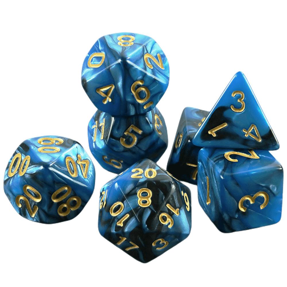 7 szt. Wielościenne kostki w mieszanych kolorach z tubą do DND TRPG RPG Cthulhu COC Gra planszowa Drużyna prowadząca Zestaw kości DND