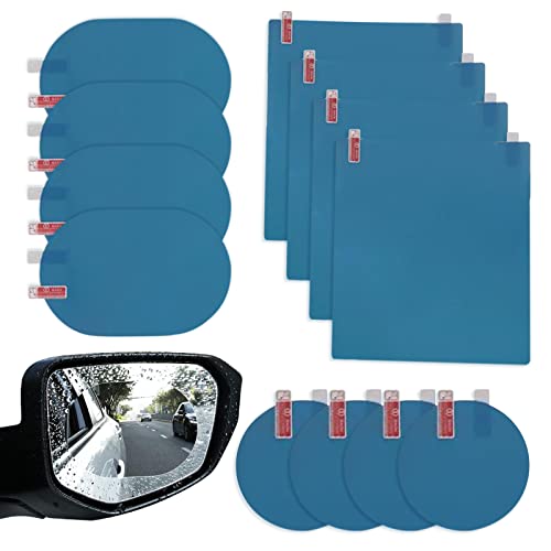 

YFFSFDC Водонепроницаемая пленка для зеркала заднего вида автомобиля, 12 листов, Гидрофильная пленка для автомобилей, Водоотталкивающая, Защита от дождя, Защита от запотевания, Зеркало двери, Боковое