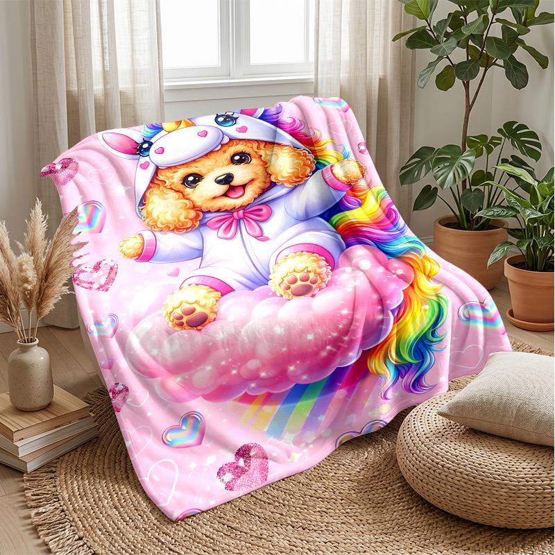 Two Dogs In Nature Theme Blanket Lightweight Warm Flannel Blanket Decorative Throw Blanket for Home Decoration