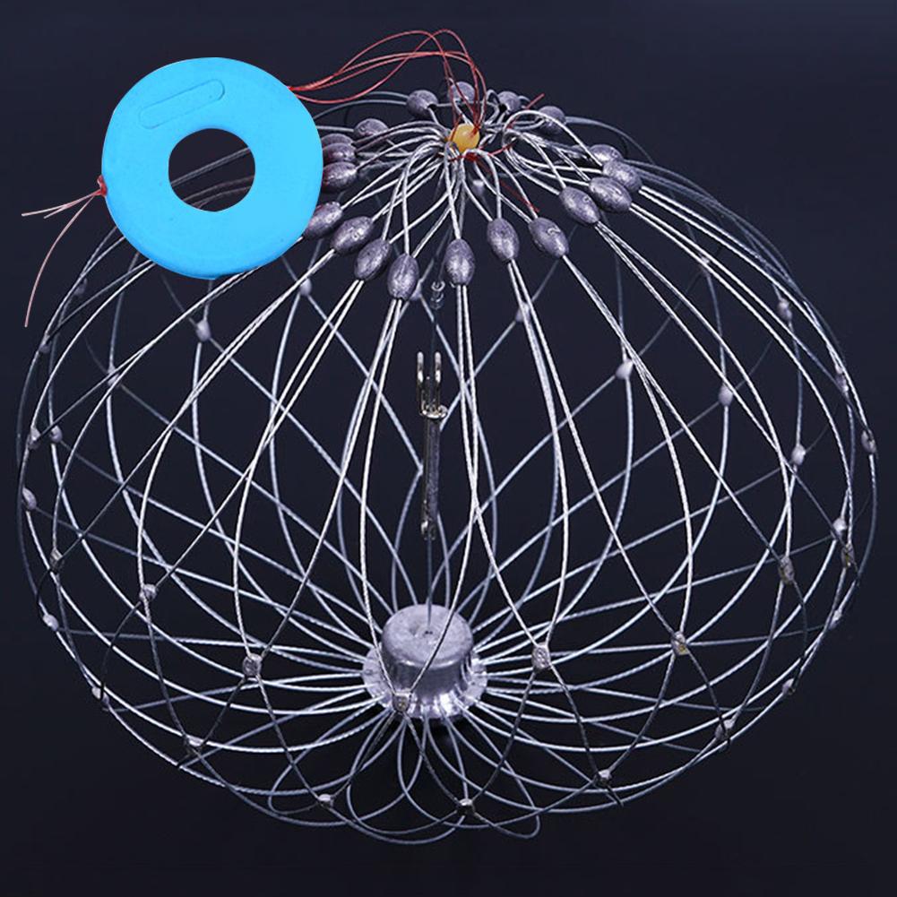 Fishing Net Cage Automatic Open Closing Fishing Crab Trap Net Steel Wire Collapsible for Saltwater Seawater