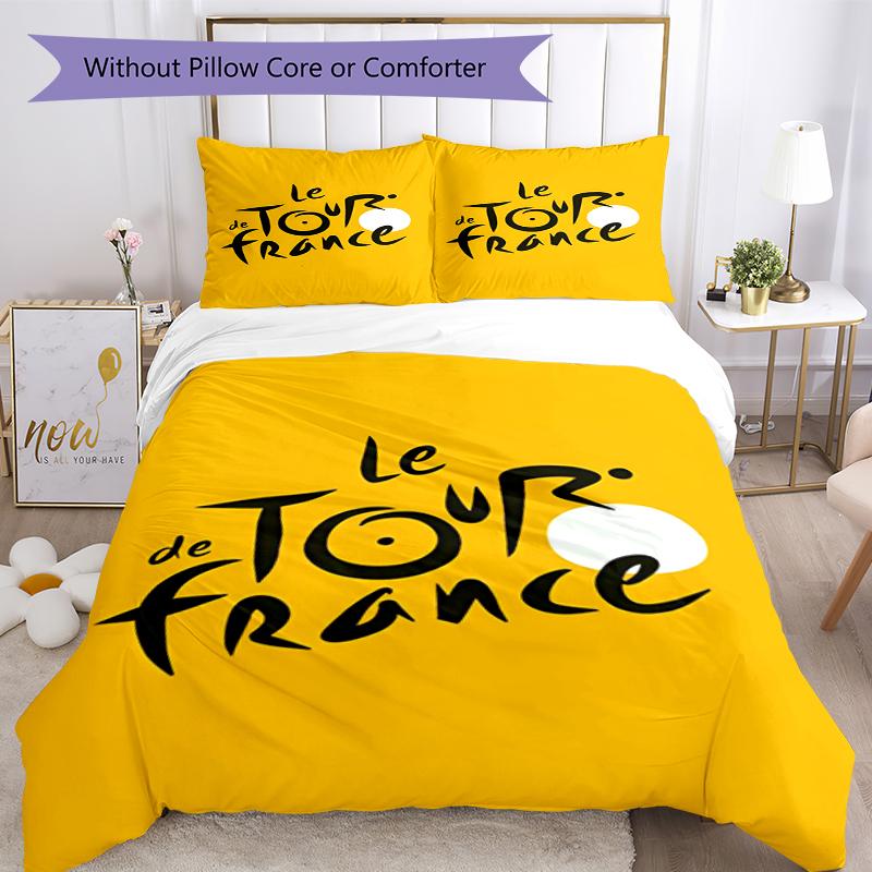 3pcs Tour de France Bedding Set Duvet Cover Closure Includes 1 Duvet Cover & 2 Pillowcases, Soft and Comfortable for All Seasons.