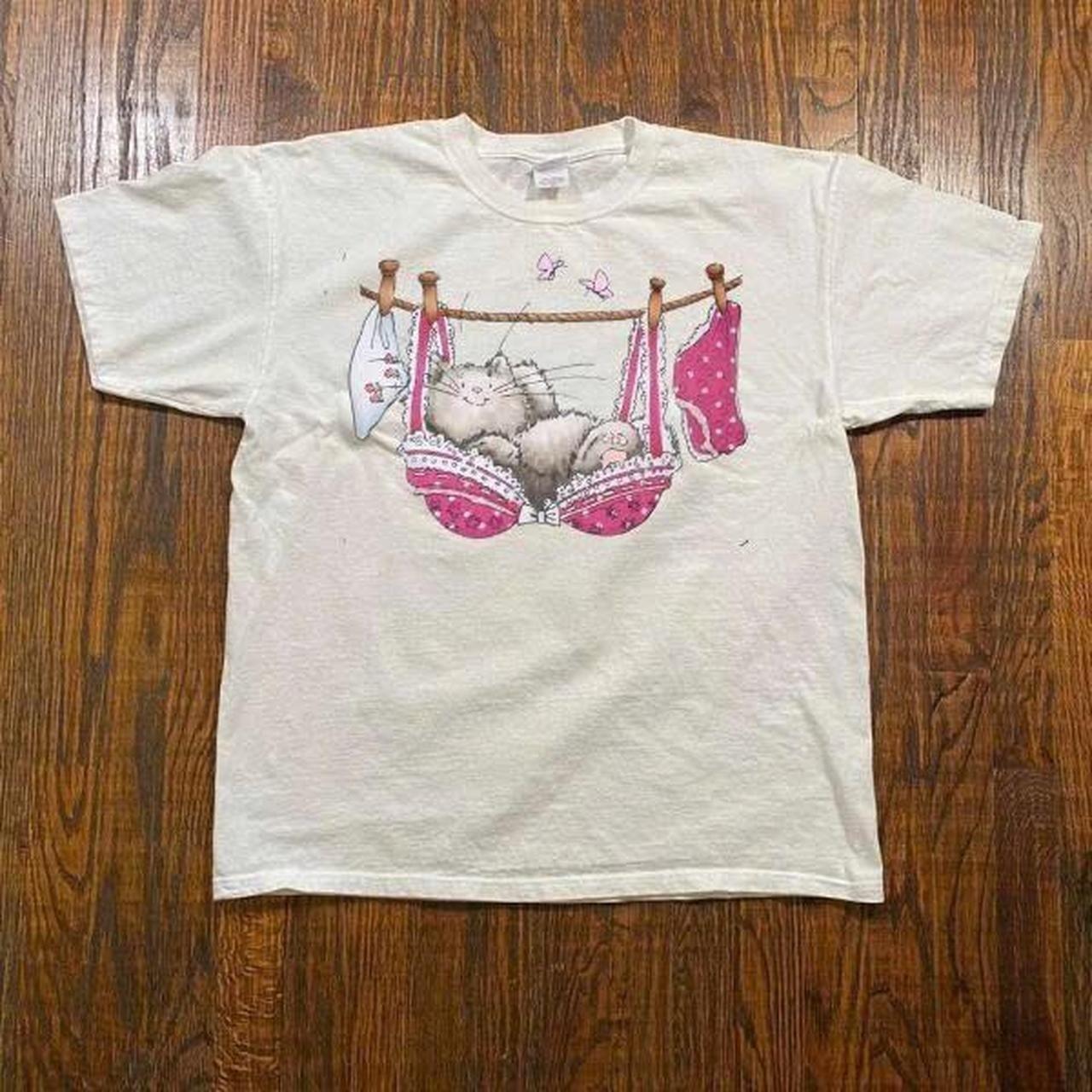 Cute cat in bra Funny Cartoon Unisex T-shirt S-5XL Unisex T-Shirt S