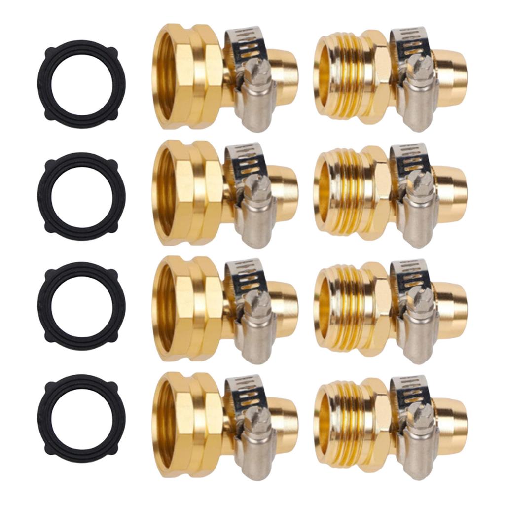 Garden Hose Repair Connectors Stainless Steel Clamps for 3/4 Inch Hoses Corrosion Resistant Easy To Install Long Lasting