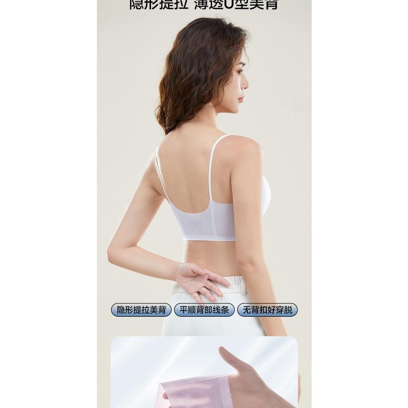 Women Summer Thin Gather Wireless Seamless Soft Support Comfort Bra
