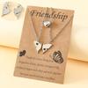 European & American Stainless Steel Butterfly Friendship Necklace Set with Magnetic Love Clavicle Chain