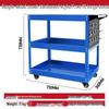 Three-Tier Heavy-Duty Tool Cart for Auto Repair, Workshop, Home Storage