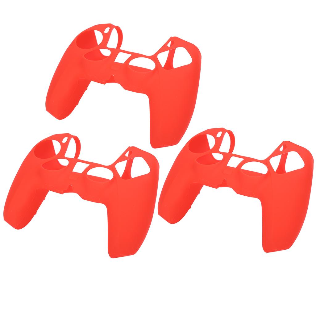 Game Gamepad Silicone Case Anti‑Squeeze Gamepad Silicone Case Comfortable Sweat‑Proof Eco‑Friendly 3Pcs for PS5 Game Console Game red Game Gamepad Silicone Case Anti‑Squeeze Gamepad Silicone Case Comfortable Sweat‑Proof Eco‑Friendly 3Pcs for PS5 Game Console Game red