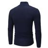 Frühlings- und Herbst Herren Slim Fit Stehkragen Basic-Shirt, Langarm-T-Shirt mit hohem Kragen, Lässiger vielseitiger einfarbiger Pullover