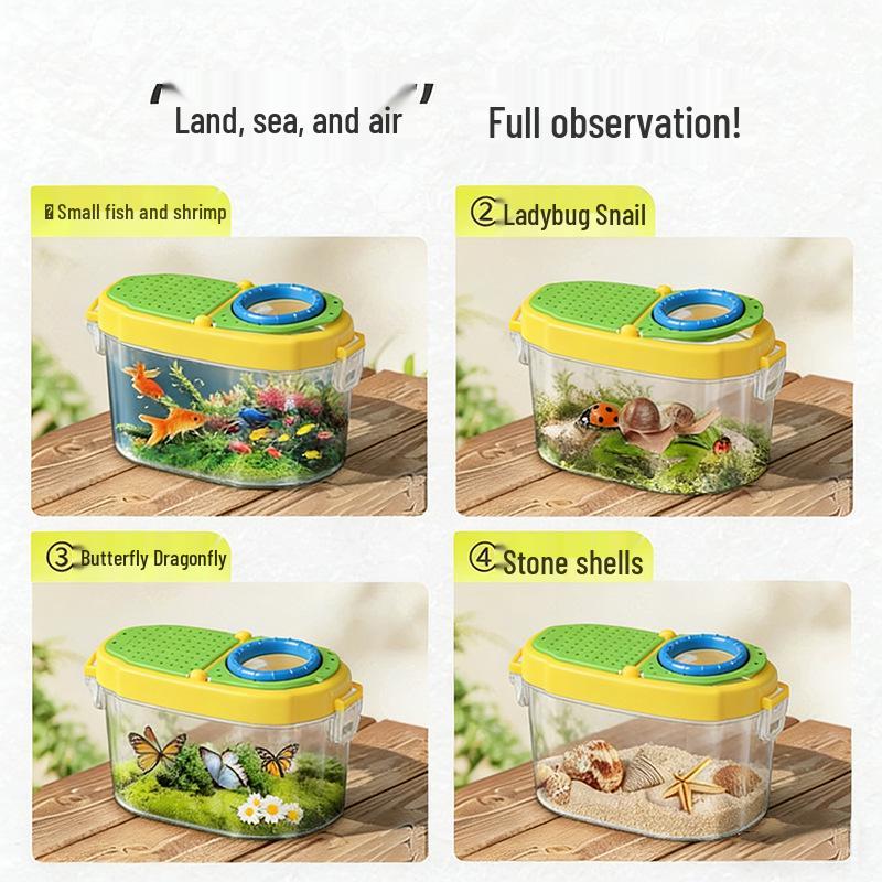Children's Insect Observation Box: Soft Plastic Butterfly, Mantis, Bee Simulation Set