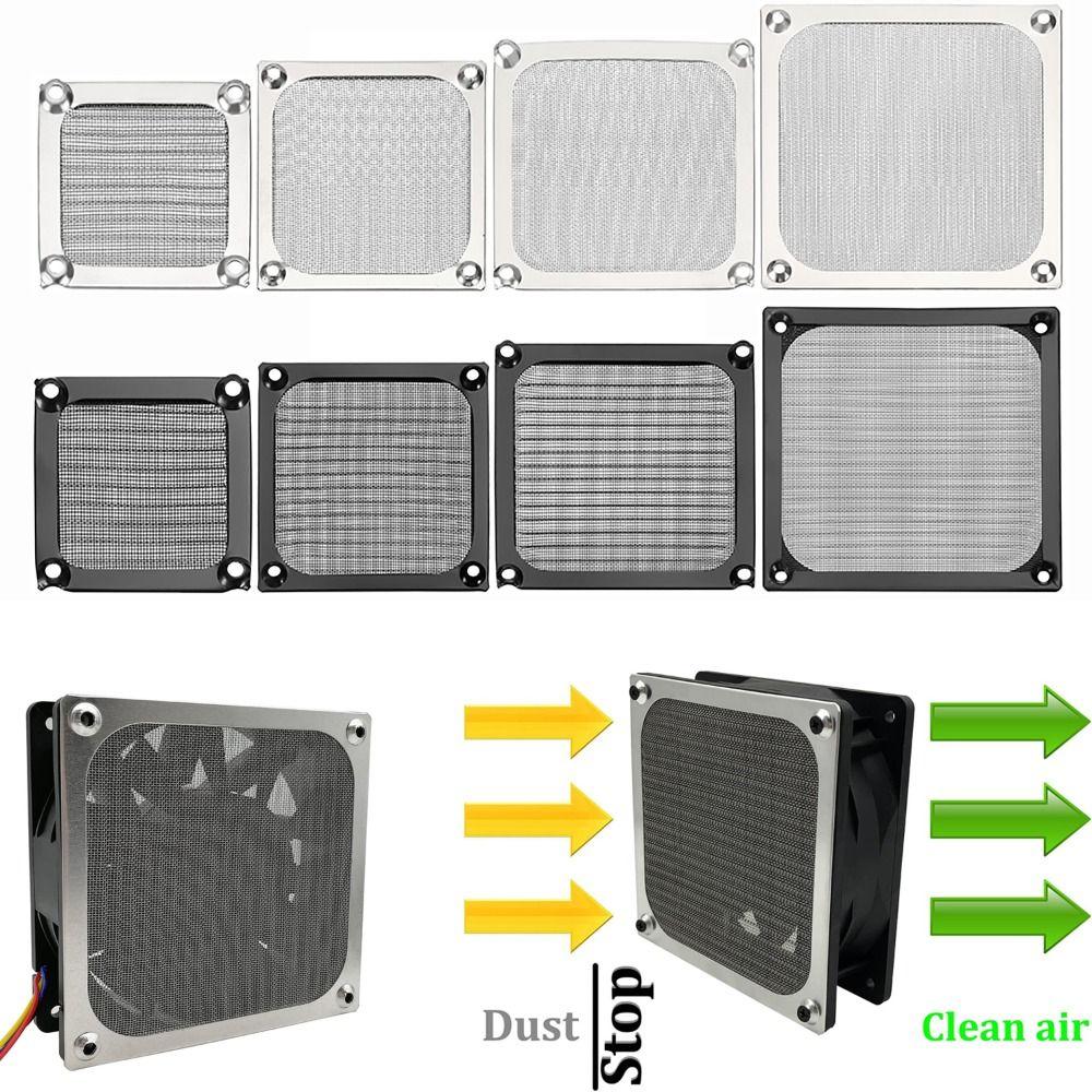 Aluminum Computer Fan Filter Grills Silver Black Axial Flow Fan Mesh Dust Cover  Computer Cooling