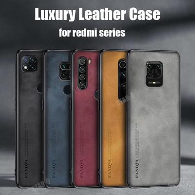 9a 9c Nfc 9at Luxe Schapenvacht Lederen Case Voor Xiaomi Redmi Note 9 8 7 5 Pro 9pro Retro mannen Back Cover Op Note9 Note8 2021 8pro