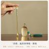 HOYIHM Green Tassel Alloy Tea Scoop Traditional Chahe Shovel Household Awakening Tea Ladle Puer Tea Services Accessories Craft