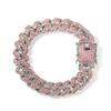 Fashion Versatile Pink Diamond Alloy Bracelet Simple Geometric Love Bracelet Women's New Hipster Hip-hop Jewelry