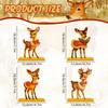 4pcs Vintage Christmas Decorations Table Wooden Centerpieces Christmas Theme Retro Sika Deer Table Decorations Tiered Tray Decor for Winter Holiday