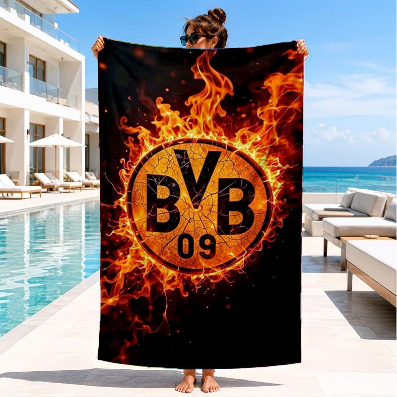 Borussia Fcfc Beach Towel, Quick-drying, Easy To Care For, Suitable for Both Fitness and Beach Vacations,Sports Essential