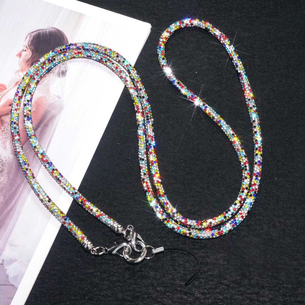 New Luxury Crystal Rhinestone Phone Lanyard Bright Bling Bling Phone Case Chain Straps Phone Anti-lost Rope Phone Accessories