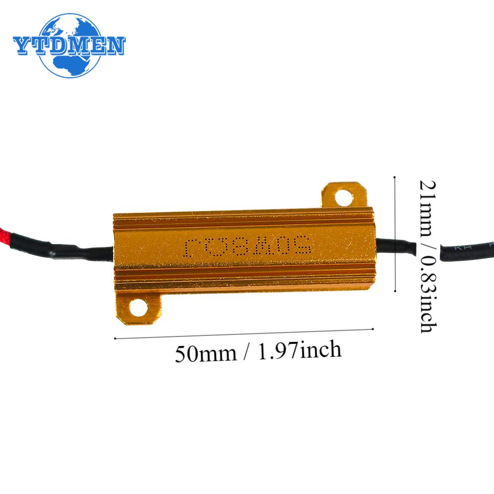 2PCS 50W 8 Ohm Load Resistor for Led Lights, 50W Power Resistor 12V 8R Steering Decoder Resistors for Car Turn Signal Lamp