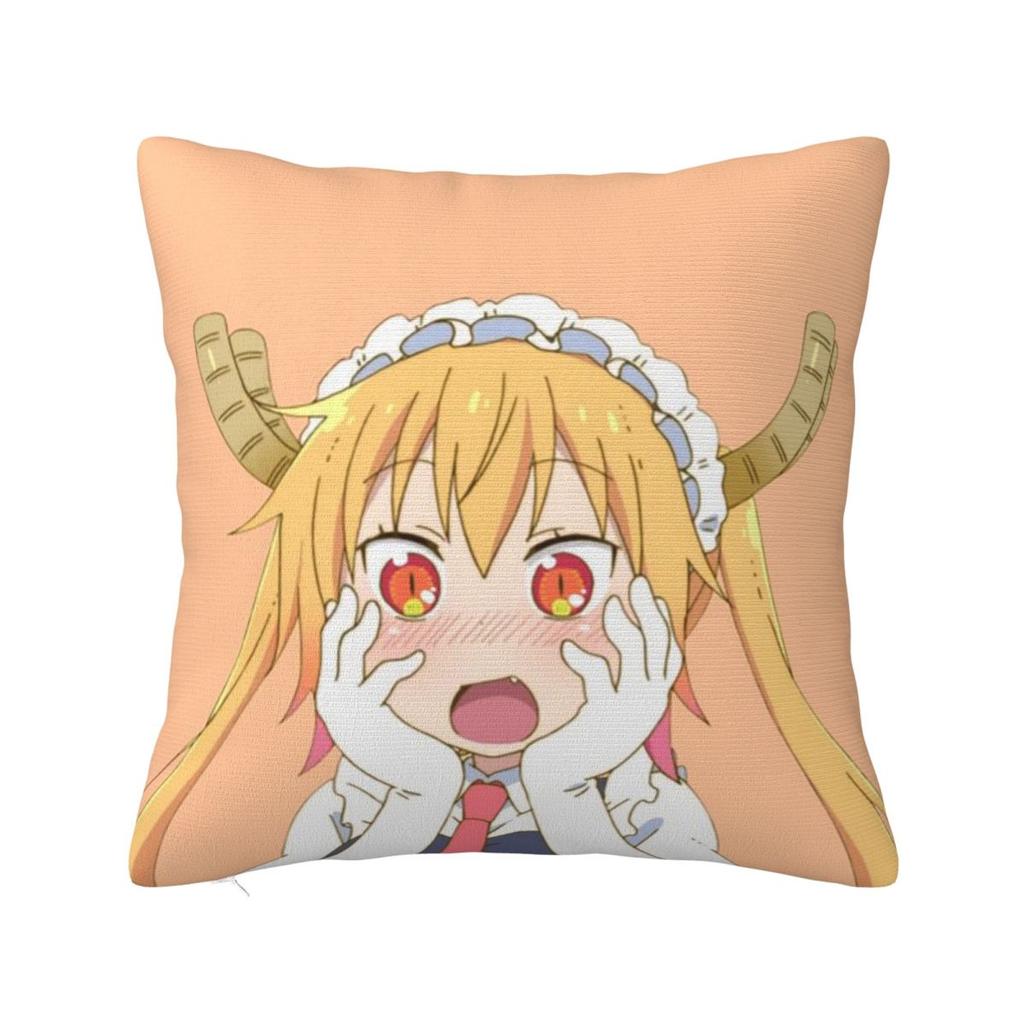 Anime Miss Kobayashis Dragon Maid Square Pillowcase Cushion Cover Pillow Case Throw Pillow Cover for Home Bedroom Car