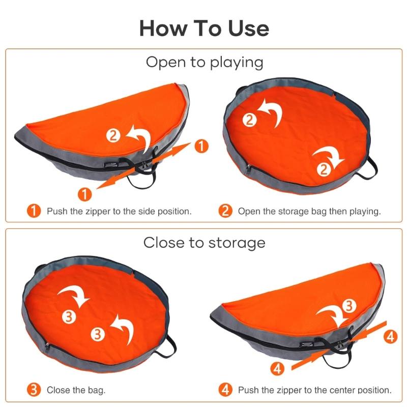 Gjenbrukbar polyester aktivitetsmatte for barn med glidelåslukking Oppbevaringsorganisatorer Trygg for byggeklossaktiviteter Håndverk Pikniker