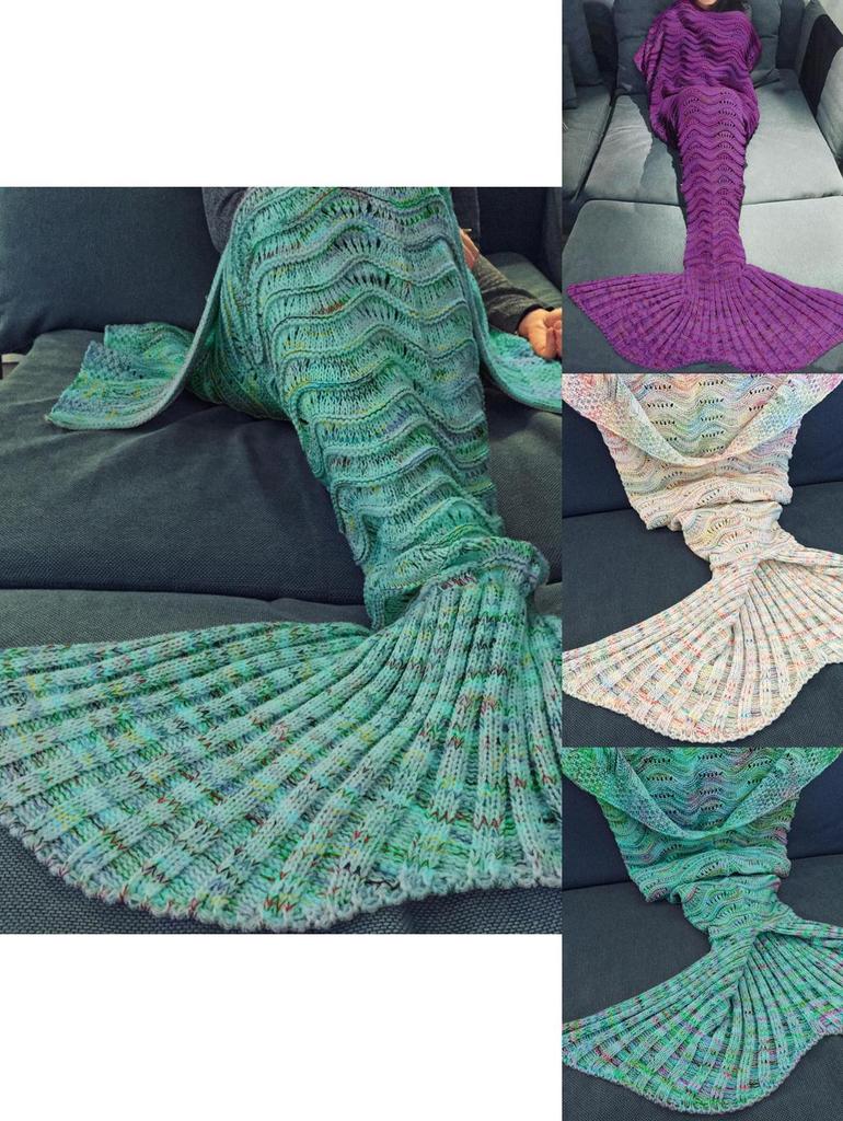 Fairy Tail Wool Mermaid Blanket With Heart Pattern For Cozy Home Decor