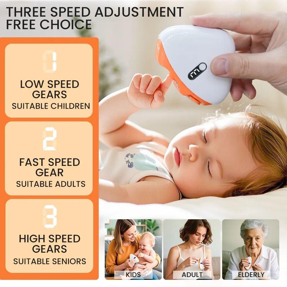 Rechargeable Electric Nail Clippers LED Light Fingernail Care Automatic Nail Trimmer Pedicure Nail Polishing Tool Kids Adults
