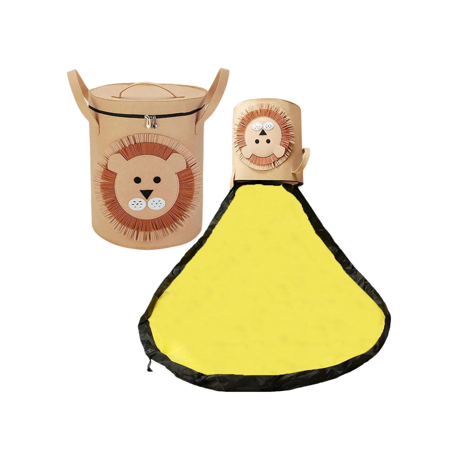 

Сумка-корзина для хранения игрушек со шнурком, с милыми рисунками животных, подходит для конструкторов, пазлов, игрушек и хранения в детских комнатах One Size коричневый