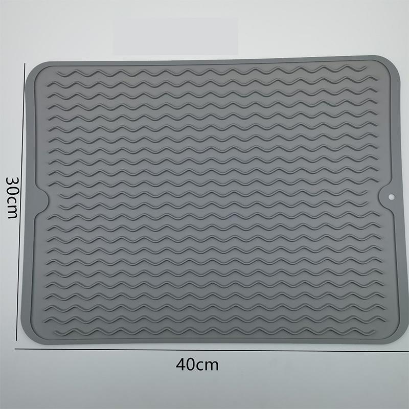 Silicone Dish Drying Mat, 40 x 30cm - Large Dish Drying Mat, Counter top Mat, Dish Draining Mat, Sink Mat, Large Silicone Trivet 30x40 cm&Rectangular